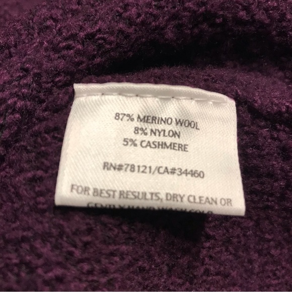 Eileen Fisher Women Sz S Purple Merino Wool Cashmere Boucle Knit Sweater. - Picture 5 of 5